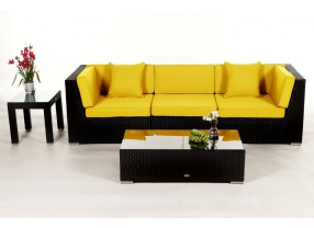 Rattan Lounge Gartenmöbel Sitzgruppe Las Lomas black