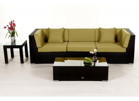 Rattan Lounge Gartenmöbel Sitzgruppe Las Lomas black