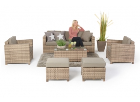 rattansofa rattansessel rattanhocker tisch - diamond 3er natural
