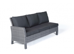 Lounge Dining Romeo Rattan Tisch Set mix grau