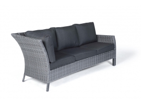 Lounge Dining Romeo Rattan Tisch Set mix grau