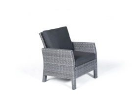 Lounge Dining Romeo Rattan Tisch Set mix grau