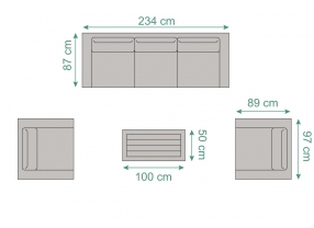 sunbrella stoff garten lounge salina sandbraun 5-sitzer