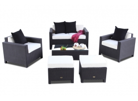 Gartenmöbel: Rattan Lounge Samoa schwarz
