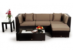 San Miguelito Ratta Lounge, Überzug Set sand brown
