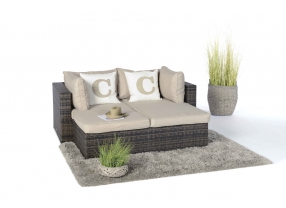 Rattan Lounge Santa Cruz braun mit verstellbarer Liege