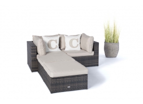 Rattan Lounge Santa Cruz braun mit verstellbarer Liege