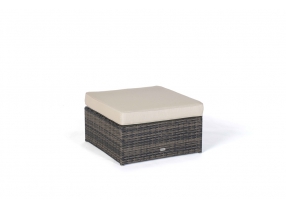Hocker mit Polster für Rattan Lounge Santa Cruz braun