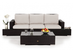 Selene Rattan Lounge, Polster Sandbraun