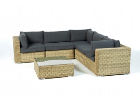 Rattan Lounge Square Sand Überzug dark grey