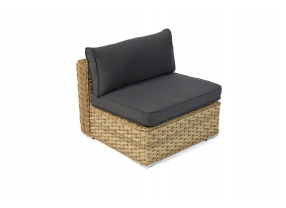 Rattan Lounge Square Sand Überzug dark grey