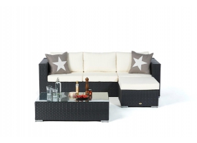 Rattan Lounge St. Tropez Black