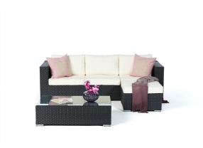 Rattan Lounge St. Tropez Black