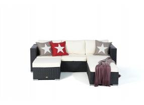 Rattan Lounge St. Tropez Black