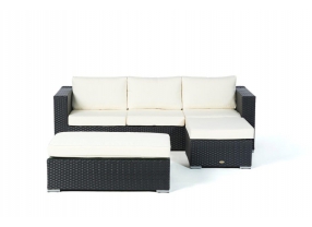 Rattan Lounge St. Tropez Black