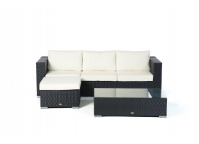 Rattan Lounge St. Tropez Black