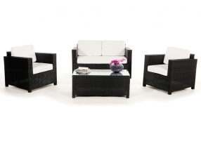 Rattan Lounge Summertime black