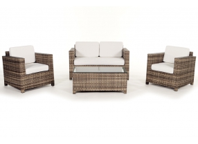 Gartenmöbel: Rattan Lounge Summertime, Überzug sand brown