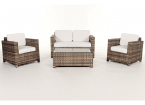 Gartenmöbel: Rattan Lounge Summertime, Überzug sand brown
