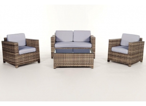 Gartenmöbel: Rattan Lounge Summertime, Überzug sand brown