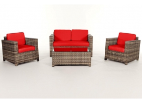 Gartenmöbel: Rattan Lounge Summertime, Überzug sand brown