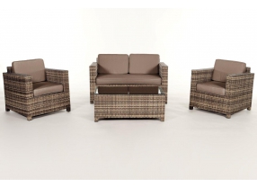 Gartenmöbel: Rattan Lounge Summertime, Überzug sand brown