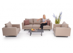 sunbrella stoff garten lounge salina sandbraun 5-sitzer