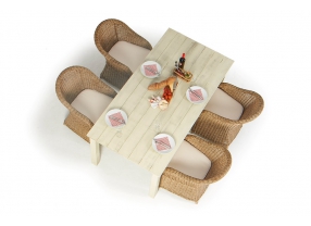 gartenmoebel aus holz 4 stuehle rattan set dream