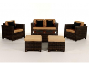 Rattan Lounge Diamond brown