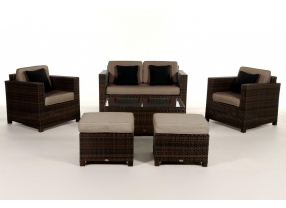 Rattan Lounge Diamond brown