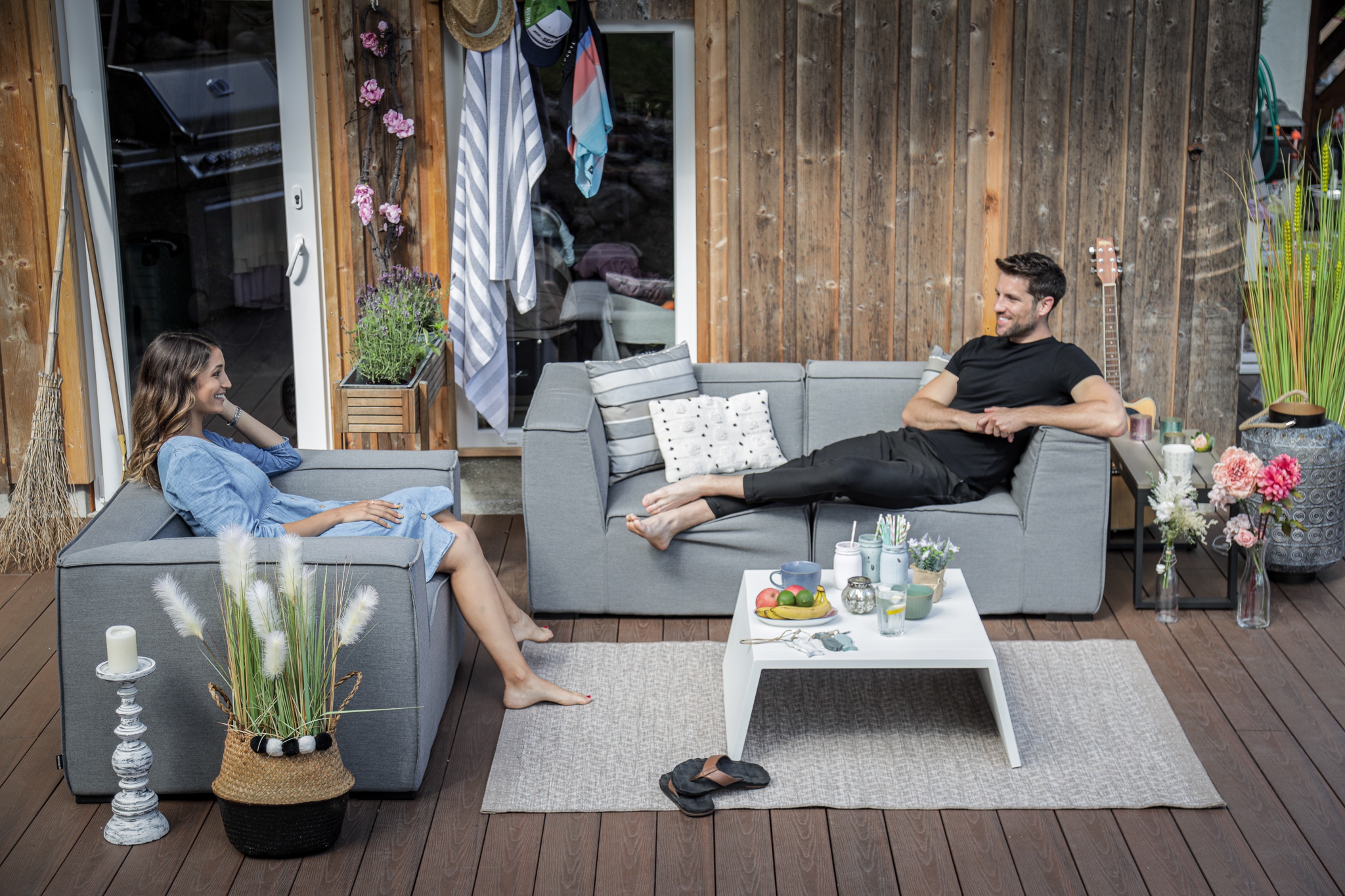garten lounge sandbraun